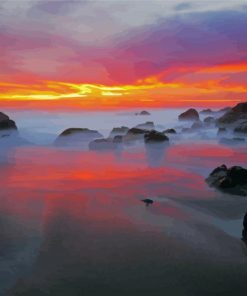 Misty Sunrise Seascape Paint By Numbers