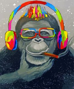 Monkey Wearing Glasses Paint By Numbers