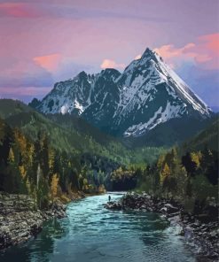 Mountain River Nature Paint By Numbers