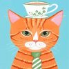 Mr. Cat And Coffee Cup Paint By Numbers