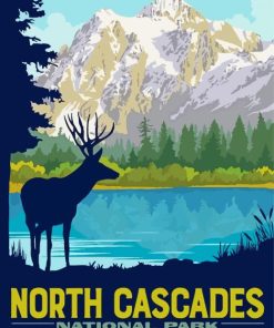 North Cascades National Park Poster Paint By Numbers