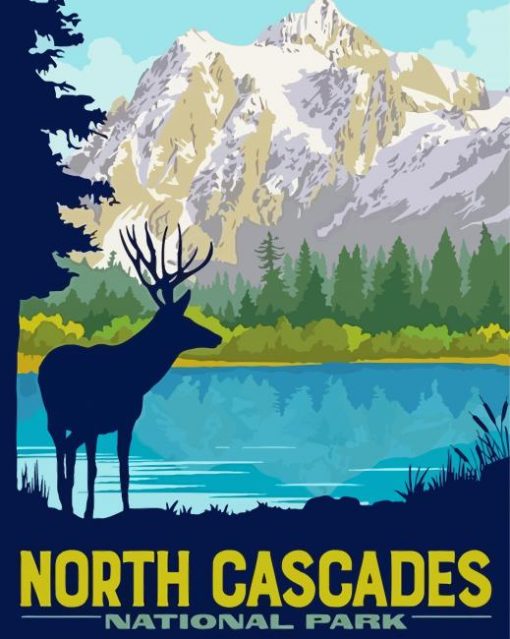 North Cascades National Park Poster Paint By Numbers