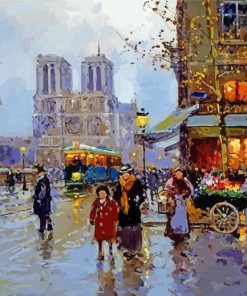 Place St Michel Notre Dame By Edouard Cortes Paint By Numbers