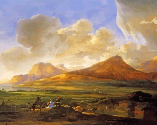 River Bank With Herdsmen By Jan Asselyn Paint By Numbers