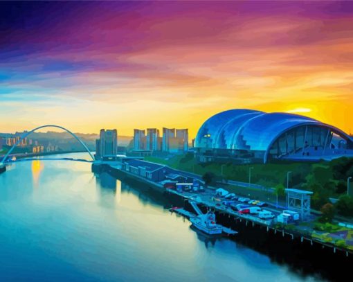 Sage Gateshead At Sunset Paint By Numbers