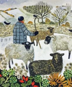 Sheep In Snow Art Paint By Numbers