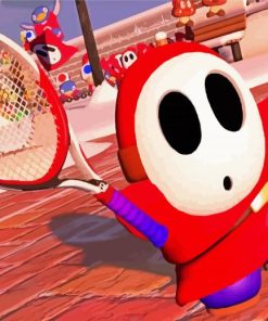 Shy Guy Playing Tennis Paint By Numbers