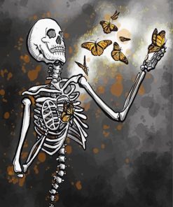 Skeleton With Butterflies Paint By Numbers