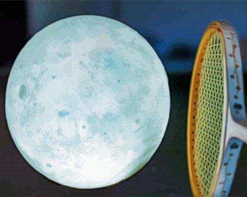 Squash Racquet And Moon Ball Paint By Numbers