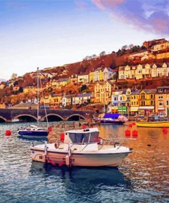 Sunset At Looe Harbour Paint By Numbers