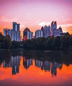 Sunset At Piedmont Park Georgia Paint By Numbers