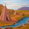 Tipi Tents By River Paint By Numbers