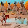 Indian Village Tipi Tent Paint By Numbers