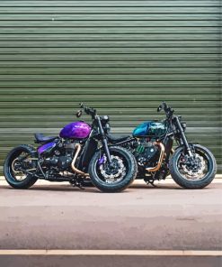 Two Triumph Motorcycles Paint By Numbers