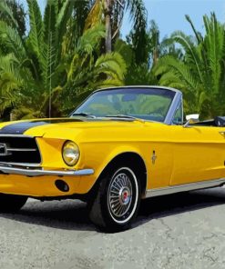 Yellow 1967 Mustang Convertible Paint By Numbers