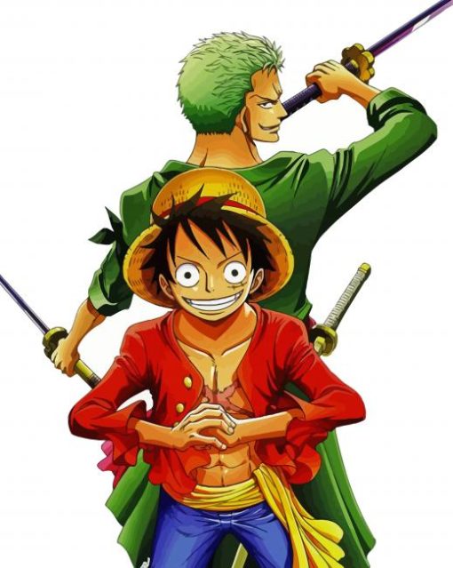 Luffy And Zoro One Piece Anime Paint By Numbers