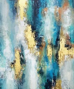 Abstract Yellow Gold Blue Art Paint By Numbers