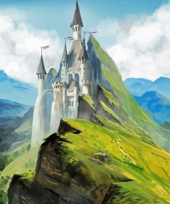 Aesthetic Cliff Side Castle Art Paint By Numbers