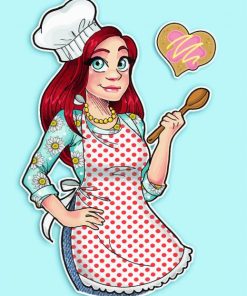 Aesthetic Girl Chef Paint By Numbers