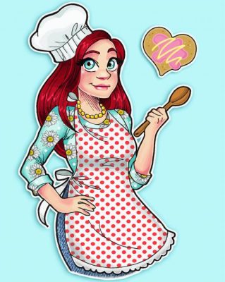 Aesthetic Girl Chef Paint By Numbers