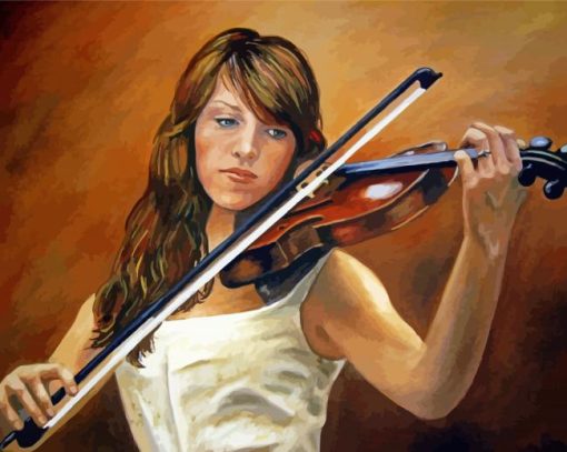 Aesthetic Girl Playing Violin Art Paint By Numbers