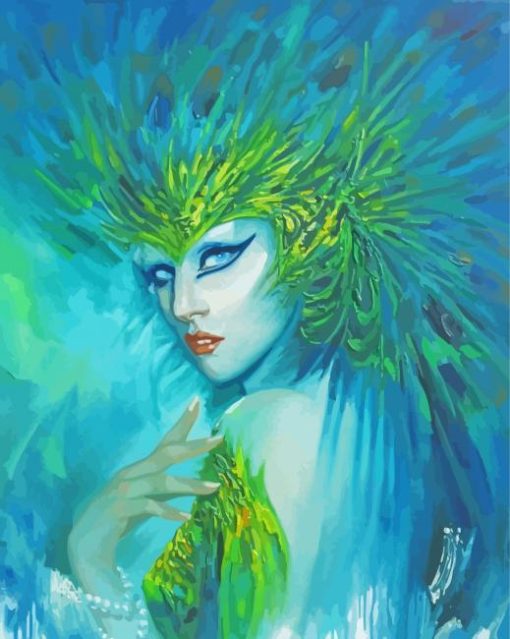 Aesthetic Peacock Woman Art Paint By Numbers