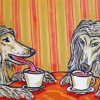 Afghan Hound Dogs Drinking Coffee Paint By Numbers