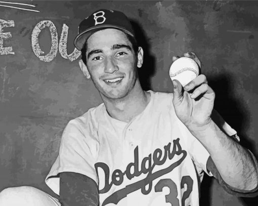 Baseballer Sandy Koufax Paint By Numbers