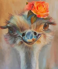 Beautiful Ostrich And Flowers Paint By Numbers