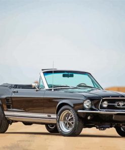 Black 1967 Ford Mustang Convertible Paint By Numbers