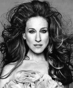 Black And White Sarah Jessica Parker Paint By Numbers