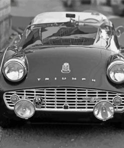 Black And White Triumph TR3A Paint By Numbers