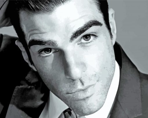 Black And White Zachary Quinto Paint By Numbers