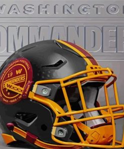 Black Washington Commanders Helmet Paint By Numbers