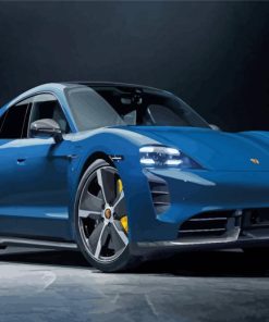 Blue Porsche Taycan Car Paint By Numbers