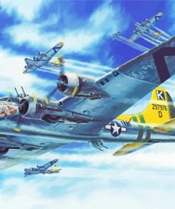 Cool B17 Bomber In Flight Paint By Numbers