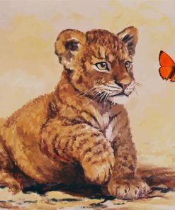 Lion With Butterfly Art Paint By Numbers