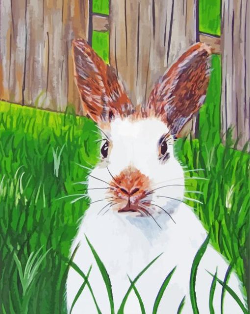 Adorable White Rabbit Paint By Numbers