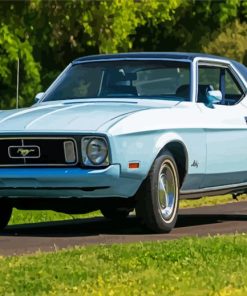 Cyan 1973 Ford Mustang Paint By Numbers