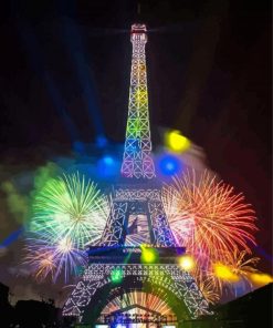 Fireworks At Eiffel Tower Paint By Numbers