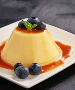 Flan With Blueberries Paint By Numbers