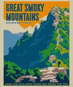 Great Smoky Mountains Poster Paint By Numbers