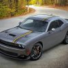 Grey Dodge Challenger Scat Paint By Numbers