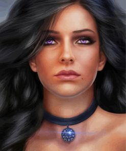 Lady With Purple Eyes Paint By Numbers