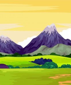 Landscape Mountain Cartoon Paint By Numbers