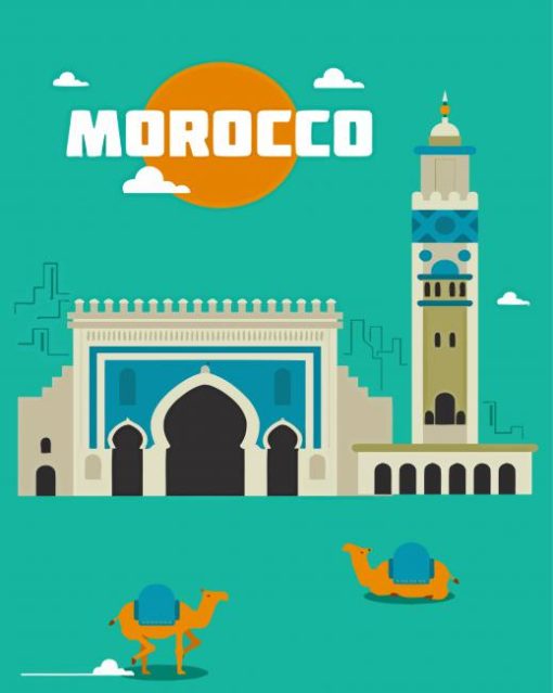 Morocco Poster Illustration Paint By Numbers