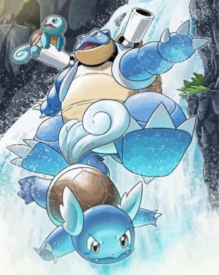 Pokemon Squirtle Evolution Anime Paint By Numbers