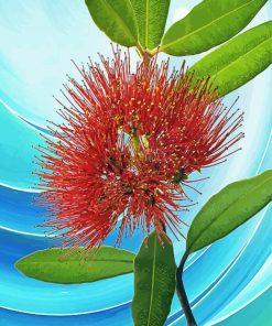 Red Pohutukawa Flower Art Paint By Numbers