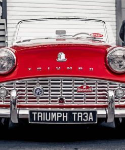 Red Triumph TR3A Paint By Numbers