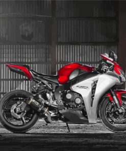 Red And Grey Honda Motorcycle Paint By Numbers